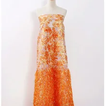 5YDS весенние цветы жаккардовая кружевная ткань вышитая парча кисточка кружево Французский Тюль кружевная ткань для женщин вечернее платье