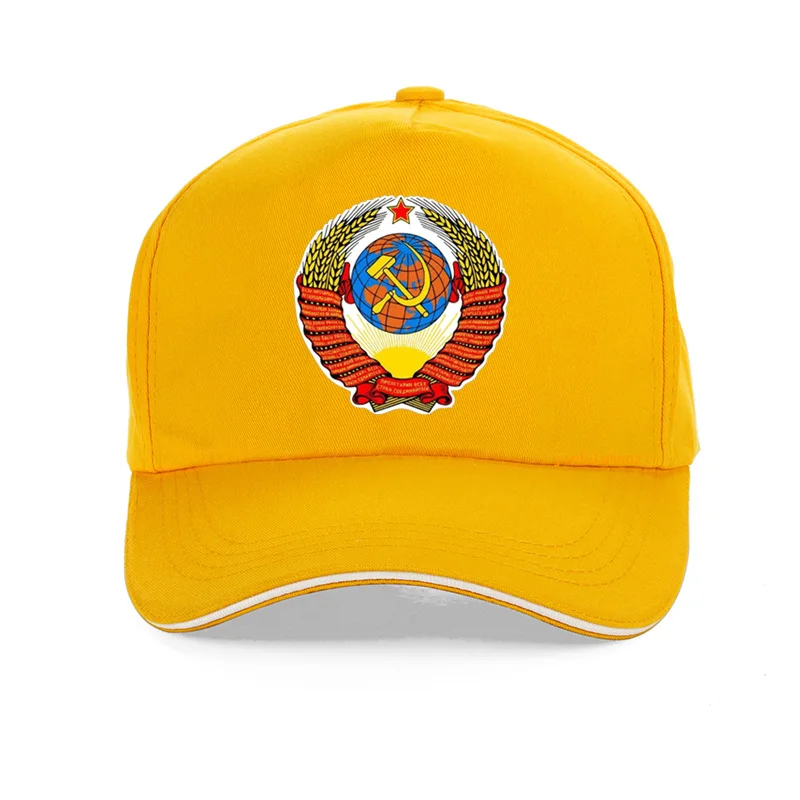 Россия, СССР, бейсболка с флагом, CCCP, с принтом, бейсболка для мужчин, wo, для мужчин, СССР, для мужчин, хлопок, регулируемая бейсболка - Цвет: Цвет: желтый