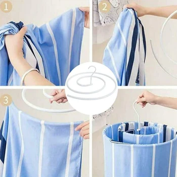

Newly Spiral Blanket Hanger Rotating Storage Rack Space Saver Drying Rack VA88