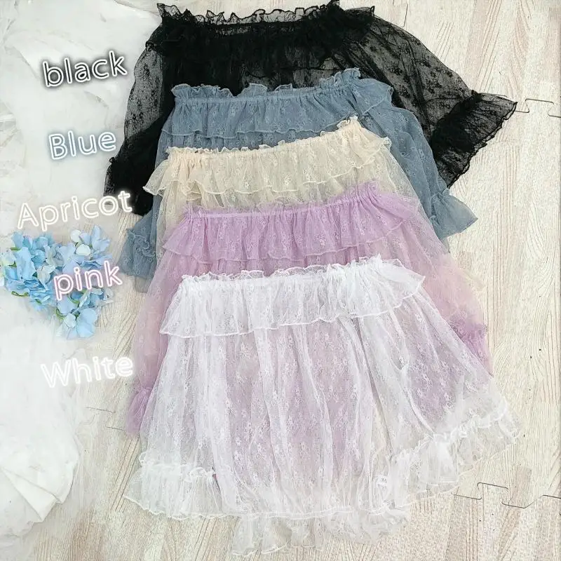 Летний Мягкий Топ в стиле Лолиты jsk платье с рюшами шелковая газовая блузка
