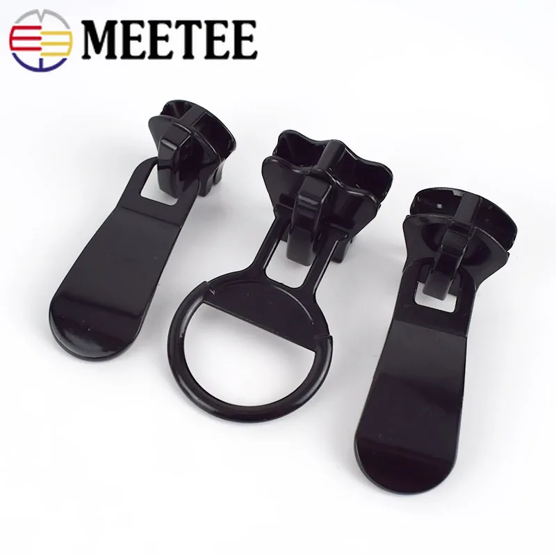 3pcs 15# 20# Black Zipper Sliders For Resin Zippers Down Jacket Tent Zip Head Spoon Shape Zips Puller DIY Sewing Accessories | Дом и сад