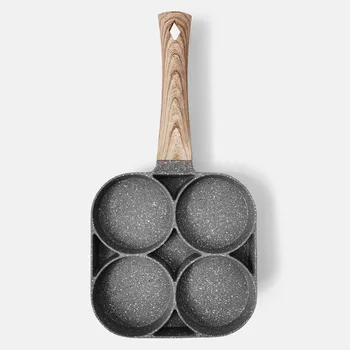 

Medical Stone Four Holes Omelette Pan Frying Flat Non-stick Egg Dumpling Pot Breakfast Egg Hamburg Frying Pot Kitchen Accessorie