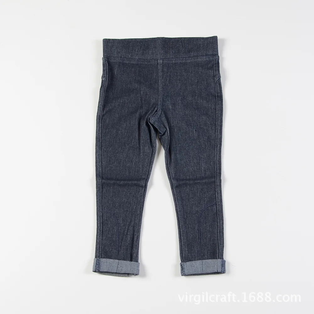 Small CHILDREN'S Knitted Imitation Jeans Girls Candy-Colored Knit Pants 4-Color Groups(2-5-Year-Old