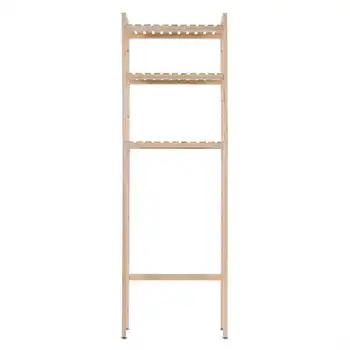 

3-Tier Wood Construction Storage Shelf Rack Over Toilet Rack Bathroom Space Saver Shelf Kitchen Organizer Rack