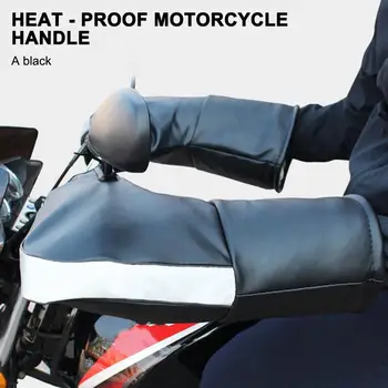 

Winter Thermal Motorcycle Handlebar Gloves with Reflective Strip Windproof Waterproof Warm Motorbike Handle Bar Hand Cover Muffs