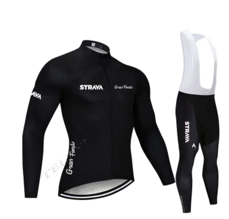 STRAVA road bike team 9D cojin de equitacion traje de primavera y otono camisa de manga larga jersey - Цвет: Long sleeve suit