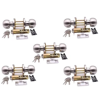 

5 Sets Of Three-Bar Lock Spherical Lock Room Door Lock Aluminum Alloy Steel Door Lock with Stable Quality