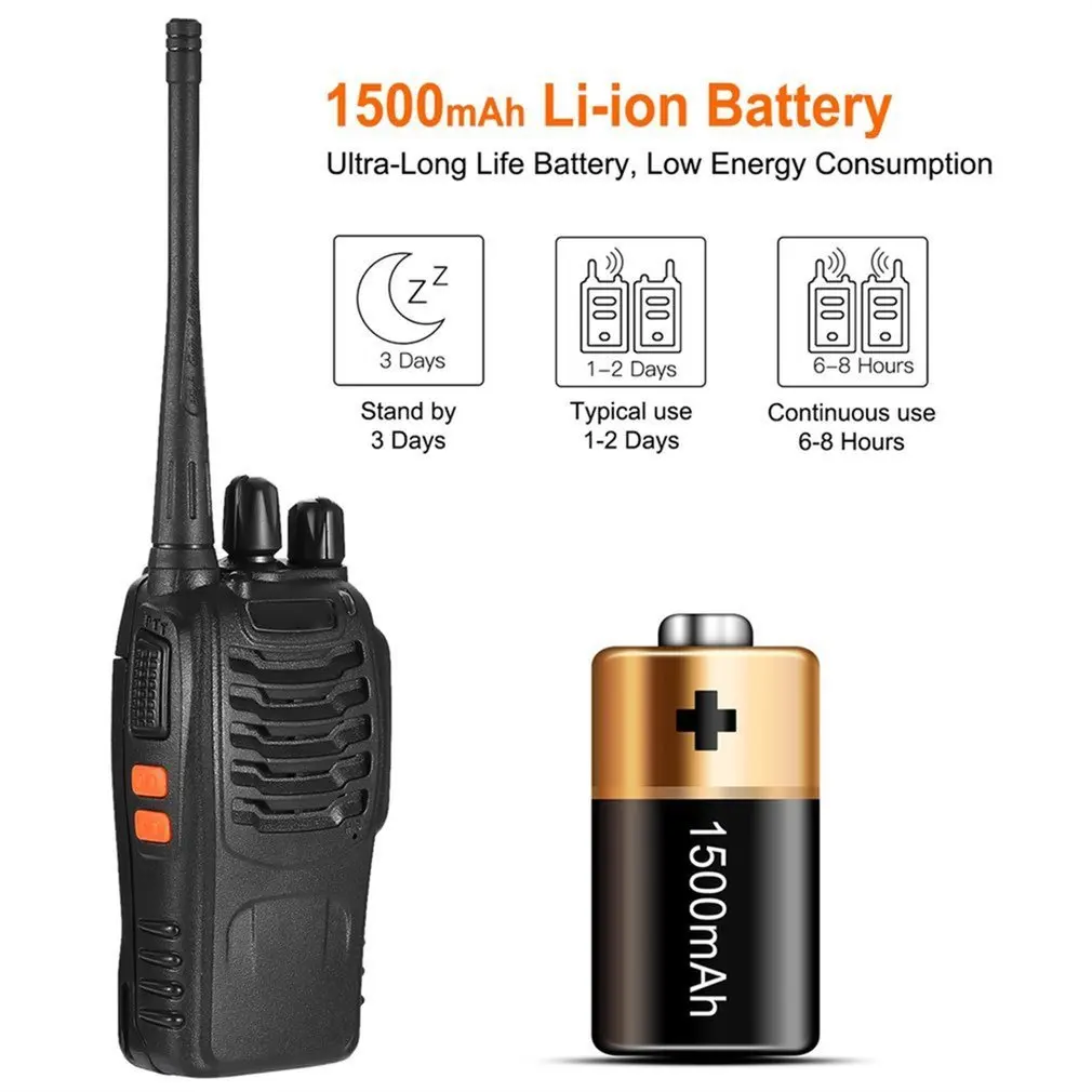 2 шт Baofeng BF-888S UHF 400-470 MHz 2-Way радио twee 16CH Walkie Talkie с микрофоном FM приемопередатчик DC power