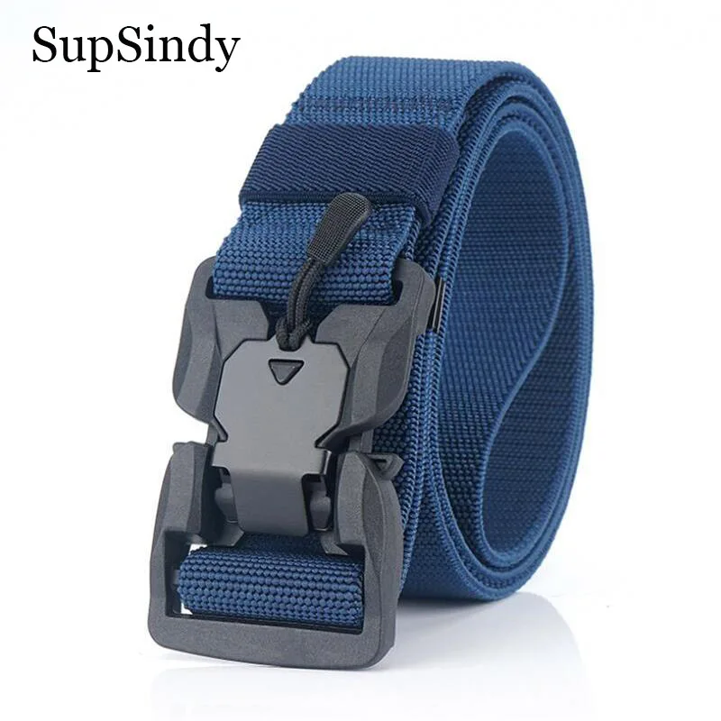 

SupSindy Military Army Combat Tactical belts for Men Quick Release Buckle Stretch elastic nylon Training canvas belt male strap