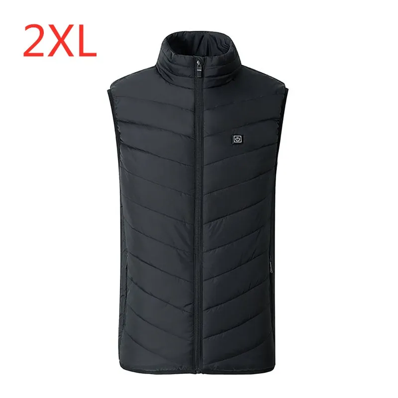 black 2xl Электрический usb-жилет с подогревом, мужской жилет, Женское пальто, тепловая флисовая куртка с подогревом, жилет с подогревом, Chaleco Calefactable - Цвет: black 2xl