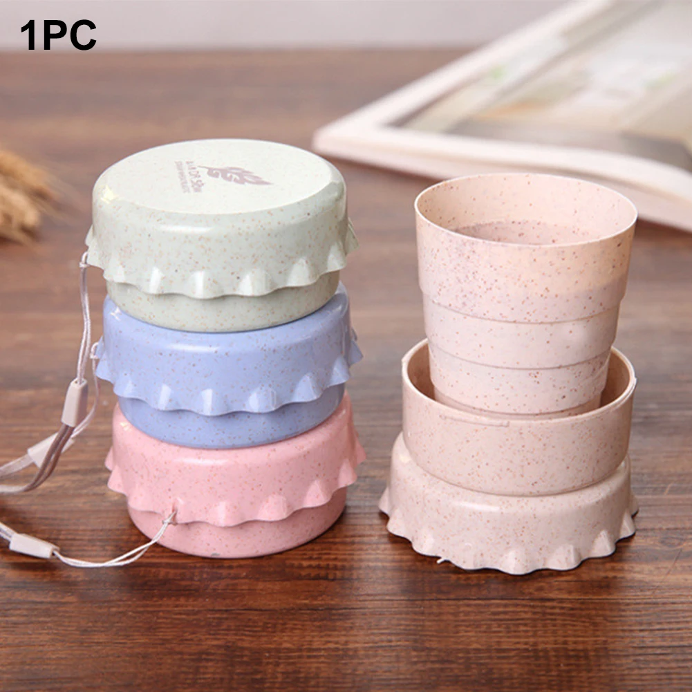 130 мл чашка для воды выдвижной складной пшеничной соломы путешествия телескопическая питьевой с крышкой открытый кофе Герметичный чай портативный