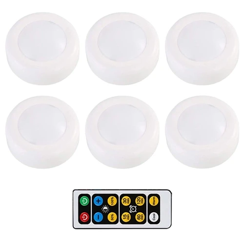 1 Remote 6 Lamp Сенсорный светодиодный светильник, беспроводная лампа с регулируемой яркостью, светильник светодиодный шайба, светильник s для кухонного шкафа, лестницы, прихожей, светильник ing - Испускаемый цвет: 1 Remote 6 Lamp