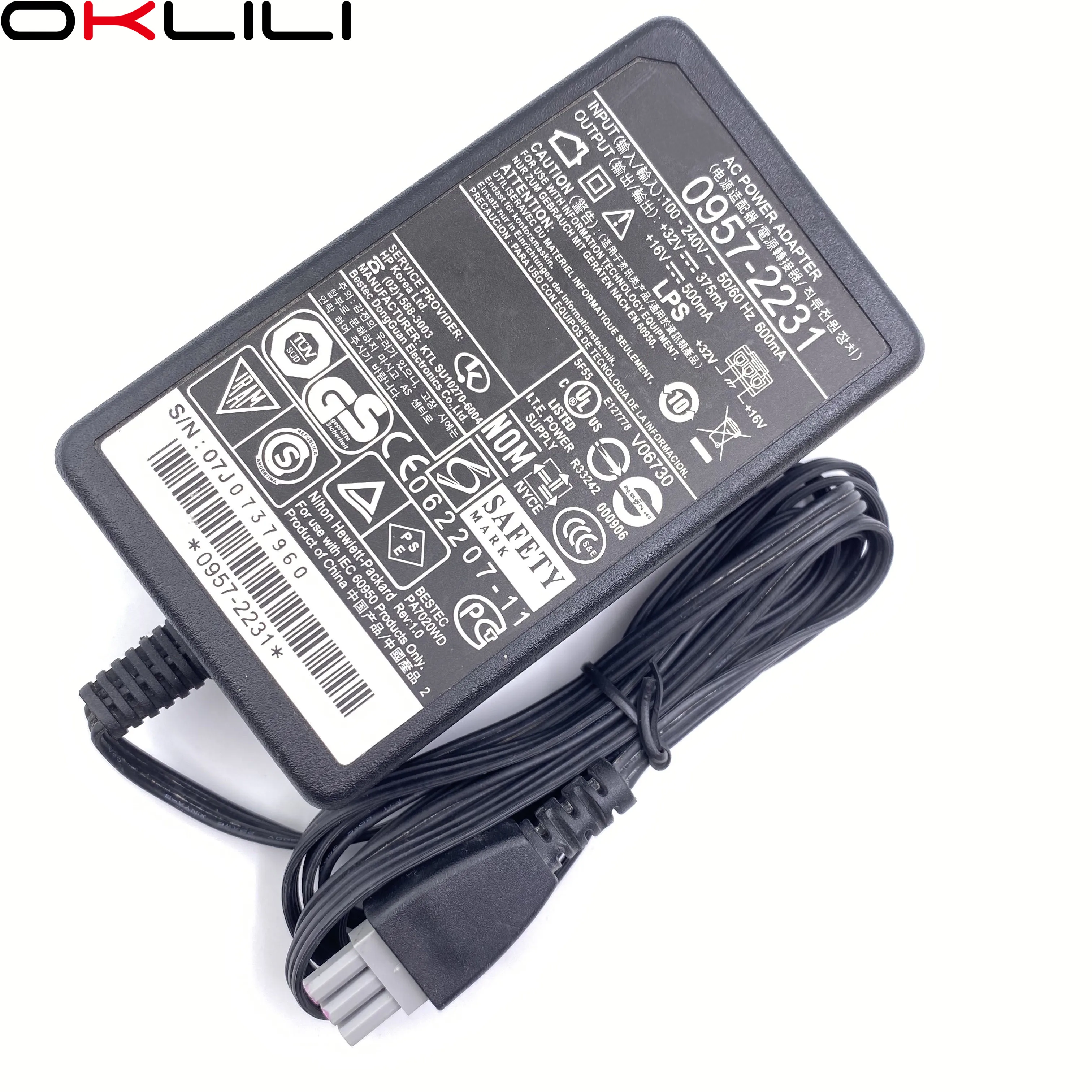 0957-2231 Adaptador AC Carregador fonte de Alimentação