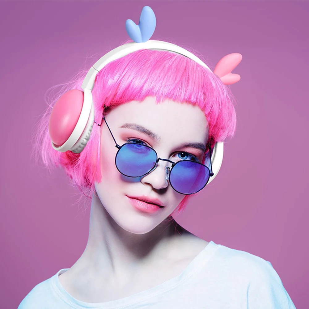 Наушники с кошачьими ушками, беспроводная bluetooth-гарнитура 5,0 с микрофоном, музыкальные игровые MP3 наушники для девочек, Детский Рождественский подарок, EHandfree
