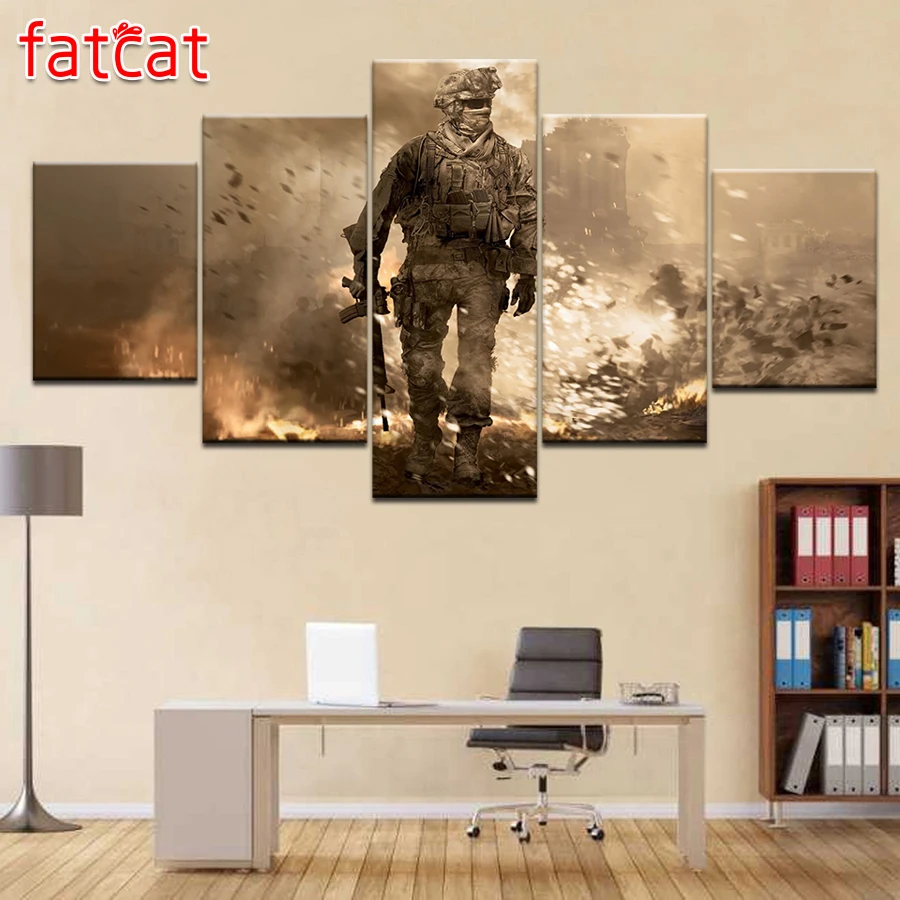 battlefield Warrior Soldier Gun Gaming 5 Pieces