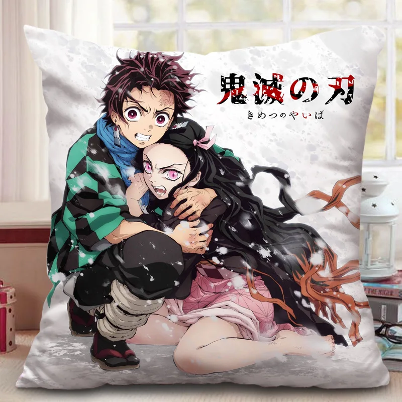 P DIOCOS Demon Slayer Kimetsu no Yaiba Nezuko подушка диван в стиле аниме Подушка Рождественский подарок 40X40 см - Цвет: P