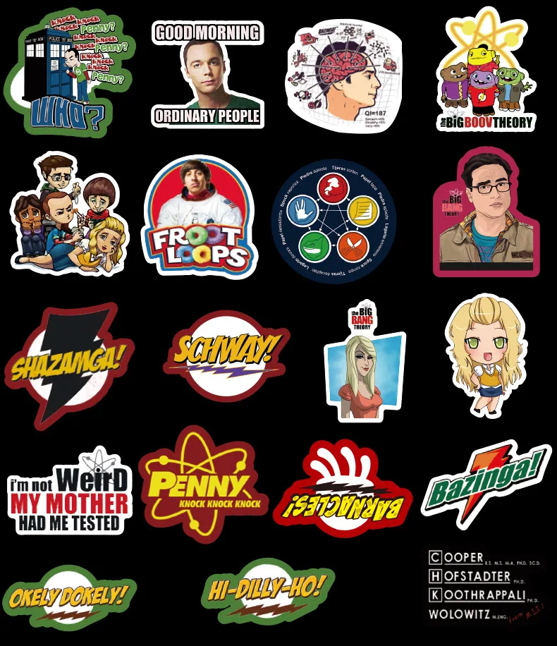 Наклейка s The Big Bang Theory наклейка s TBBT ТВ серия наклейка s стикер для ноутбука s на холодильник водонепроницаемый стикер пакет