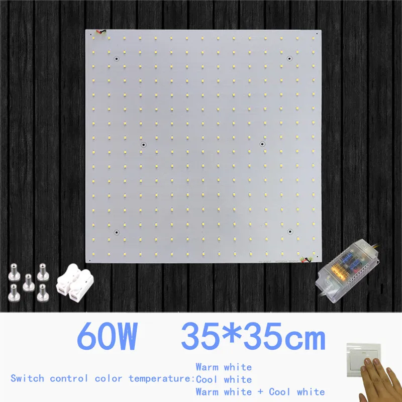 60W Switch Mix color Горячая 5 Вт-80 Вт Светодиодный светильник SMD2835 поверхностного монтажа светодиодный светильник алюминиевая доска теплый белый Природа белый светильник AC185-265V - Цвет корпуса: 60W Switch Mix color