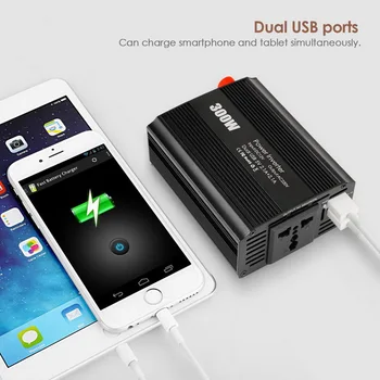 

1Pcs 300W Car Power DC 12V AC Converter Car Inverter Power Converter With 2.1A Dual USB Car Charger