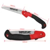WISEUP Folding Saw Portable Camping Hand Saw with Gear Lock Carbon Steel Blade Gardening Trimming Woodworking Hand Tools 4