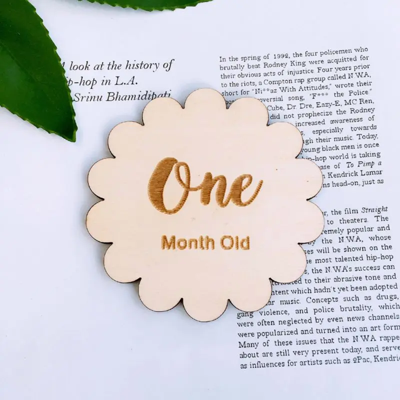 12 Pcs/set Nordic Style Baby Birth Month Number Birthday Commemorative Newborn Full Moon Photography Props Milestone Card