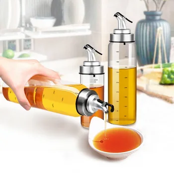 

Oil Dispenser Glass Olive Oil Vinegar Bottle Household Leak-proof Soy Sauce Bottle Oiler Spout Kitchen Accessories 200/300/500ML