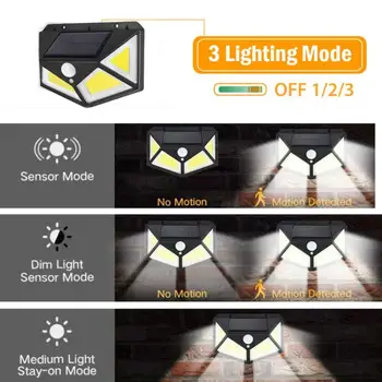 

120 COB LED Solar Light Outdoor Solar Lamp PIR Motion Sensor Wall Light Waterproof Solar lamps Sunlight Powered lights PTCS