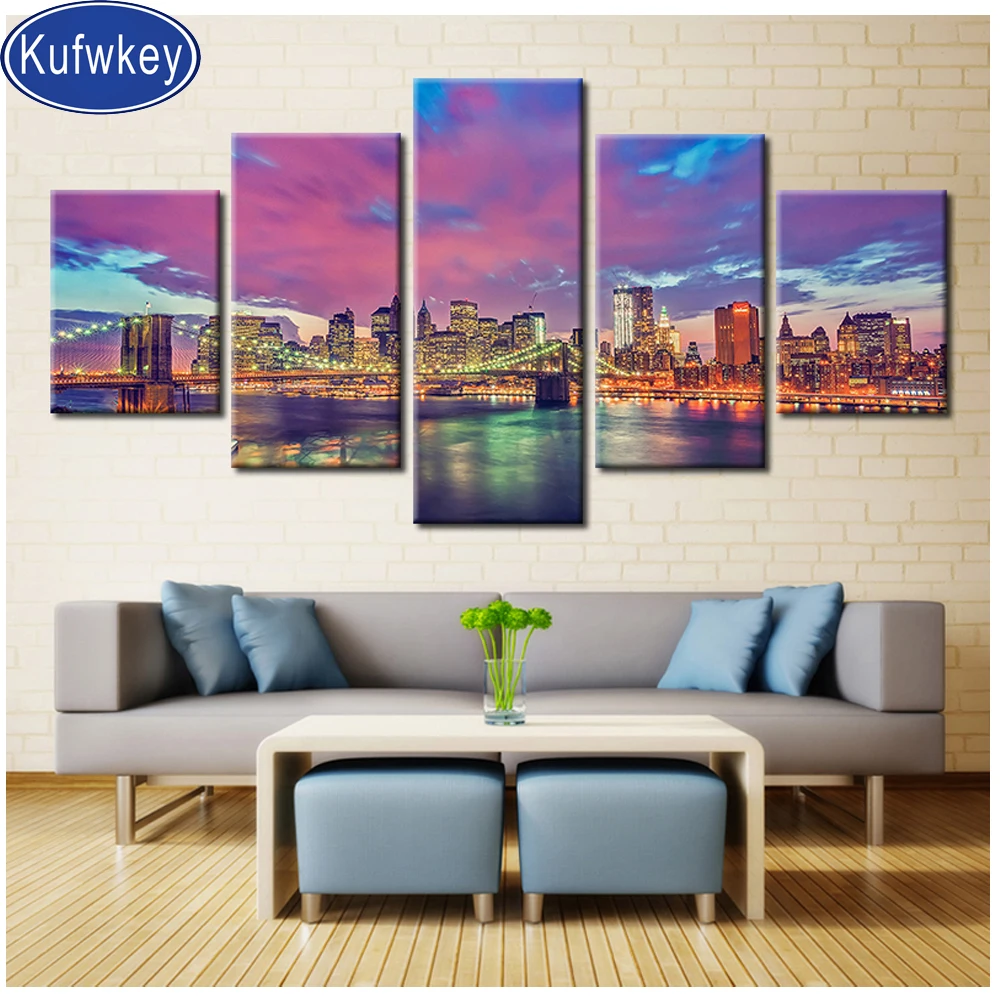 Фон с изображением ночного города Брук мост diy картина вышитая бисером камни в