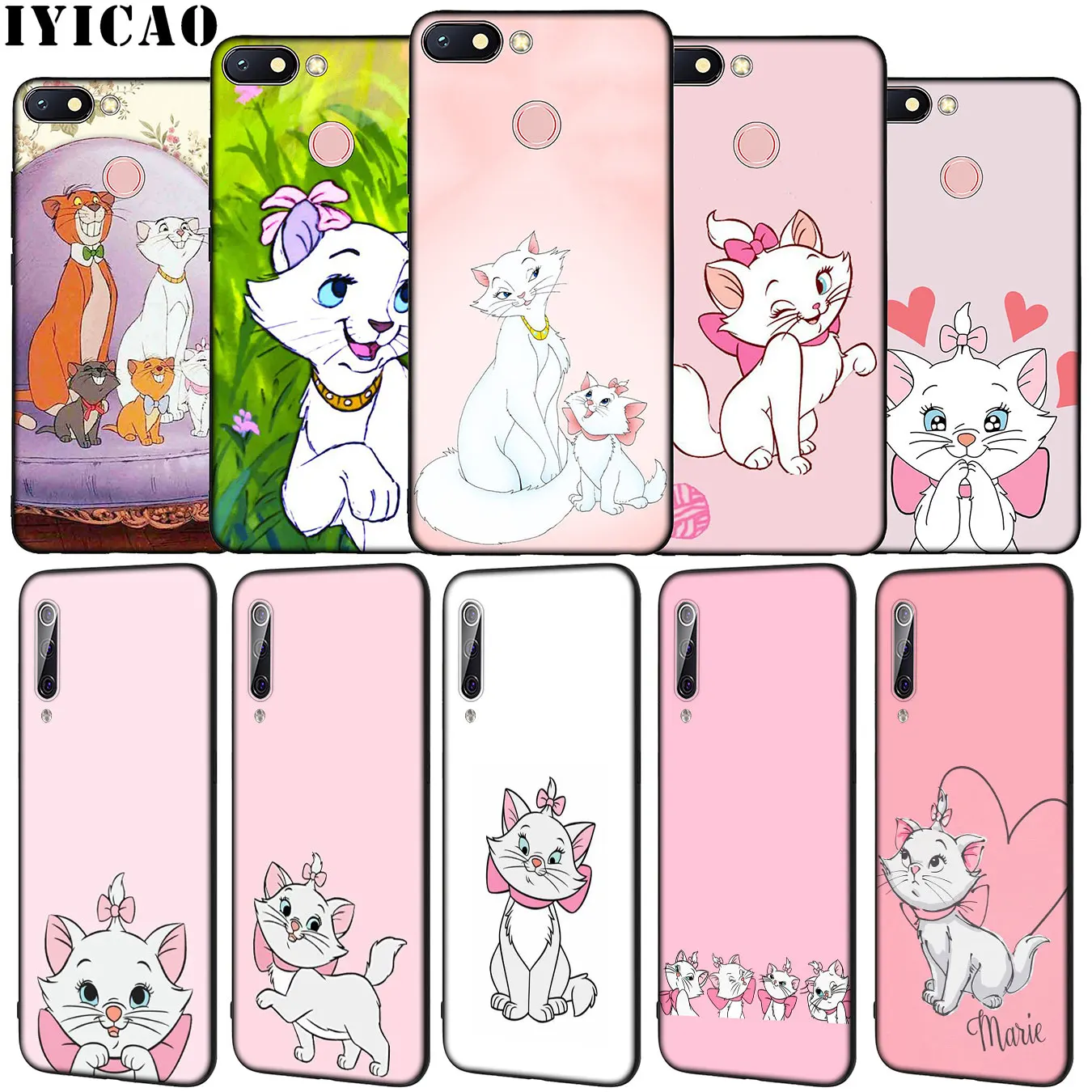 

IYICAO The AristoCats Marie Cats cat Soft Silicone Phone Case for Xiaomi Redmi K20 S2 GO 6A 5 Plus 4A 4X Note 8 7 6 Pro Cover