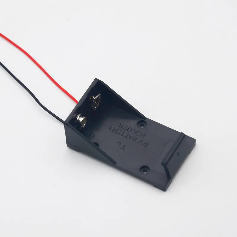 MasterFire 500개/세트 단일 슬롯 1 x 9V 배터리 클립 홀더 케이스 보관함 와이어 리드 포함 DIY 고품질