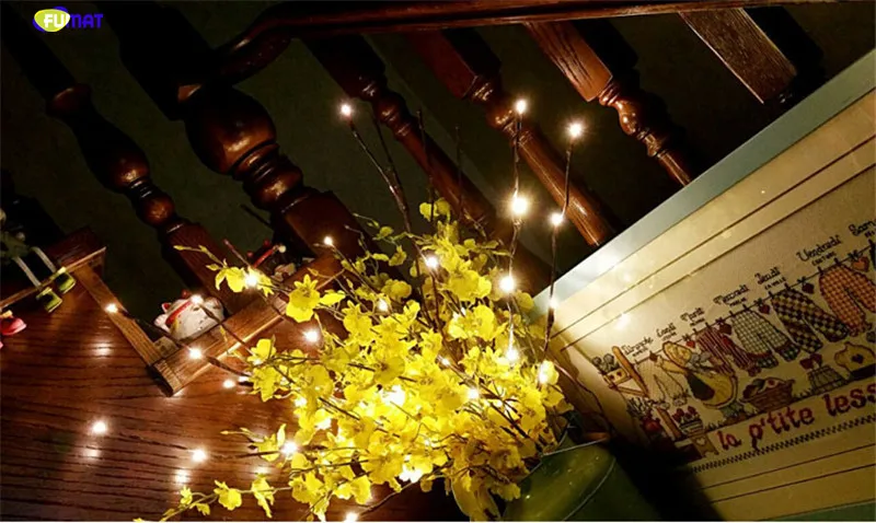 Фумат светодиодный светильник-ветка Рождественская лента 20 светодиодные лампочки вечерние украшение для дома, сада, праздника, свадьбы