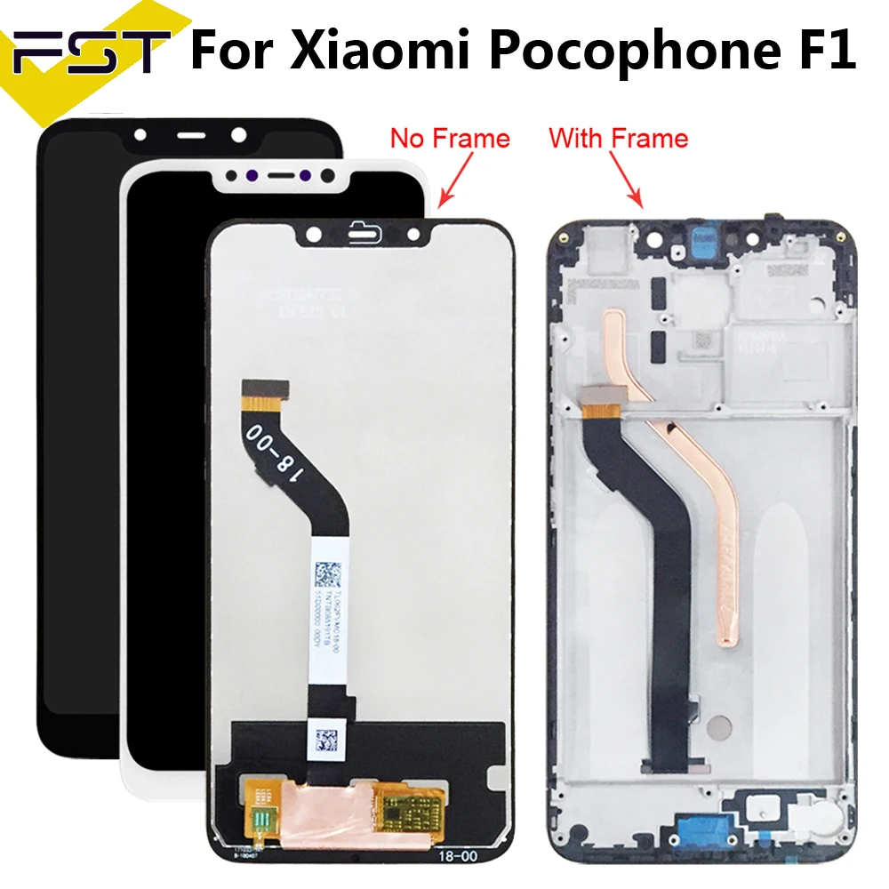 Pаспродажа Для XiaoMi Pocophone F1 ЖК дисплей и сенсорный экран в сборе + рамка запасные части с инструментами + клей для XiaoMi Pocophone F1