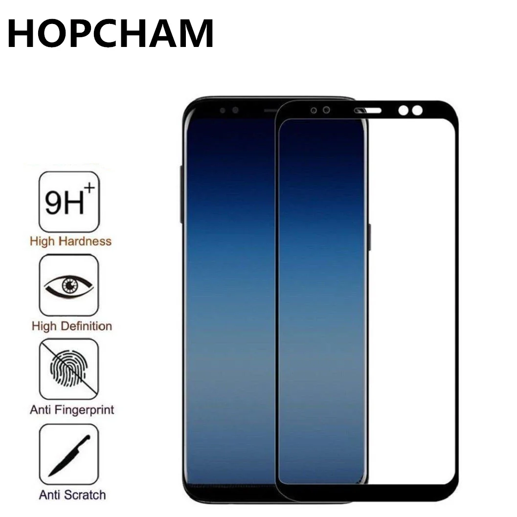 2 шт. закаленное стекло для Samsung A7 2018 чехол полное покрытие защита экрана защитный