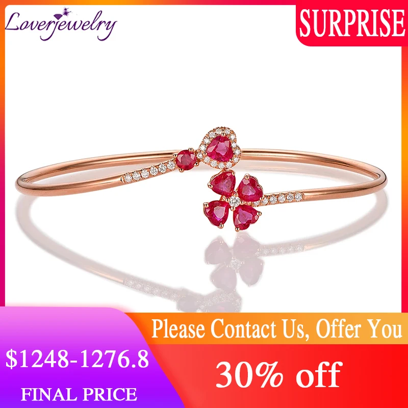 LOVERJEWELRY рубиновый браслет Lady Pure 18KT розовое золото SI бриллианты из натурального