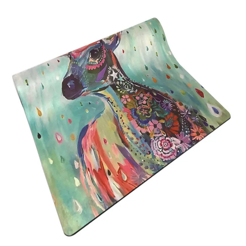 3.5mm rubber yoga mat and art print yoga fitness mat Painted fawn suede rubber mat