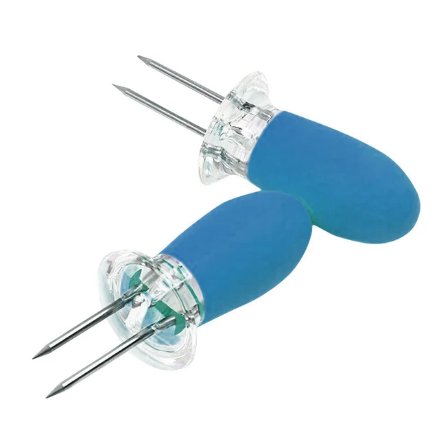 8 db Rozsdamentes Acél Kukorica Villák Tartó Bbq Prongs Skewers Fork Hot Dog Fruit Desszert Torta Villa Asztali Edények Konyhai Eszköz Szerszám - Image 2