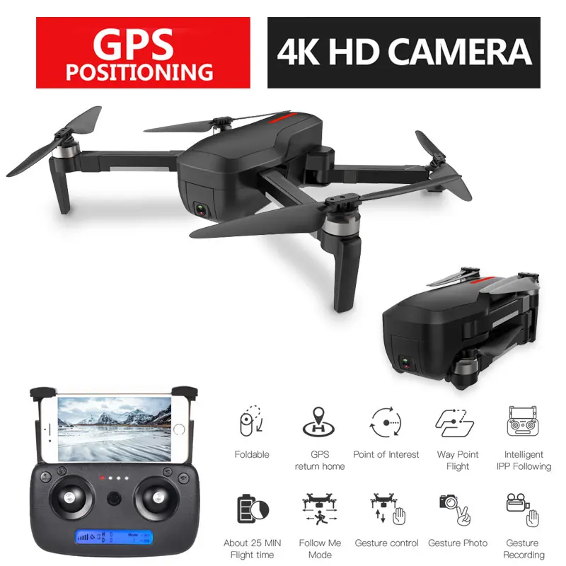 

X193 Brushless GPS Drone 5G Wifi FPV RC Helicopter with 4K HD Camera Gesture Control Foldable RC Quadcopter VS F11 SG906 Dron