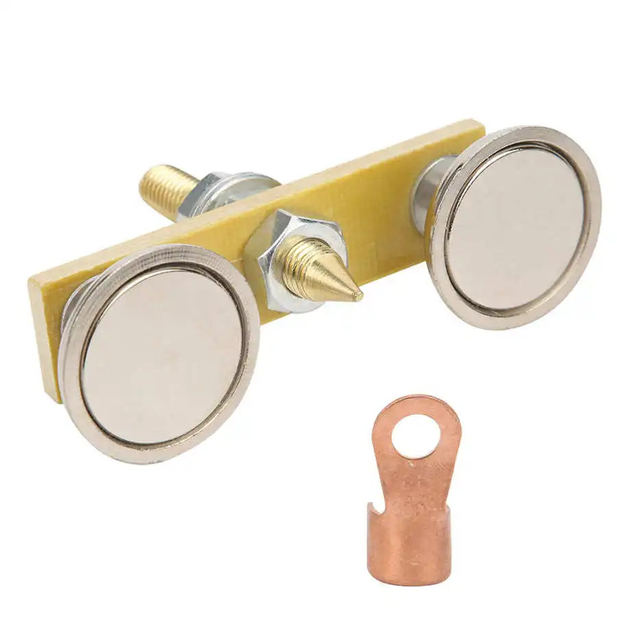 Welding Magnet Head Machine Tool Fix Ground Clamp 65 x 10mm With Brass Tail For Mechanical Maintenance