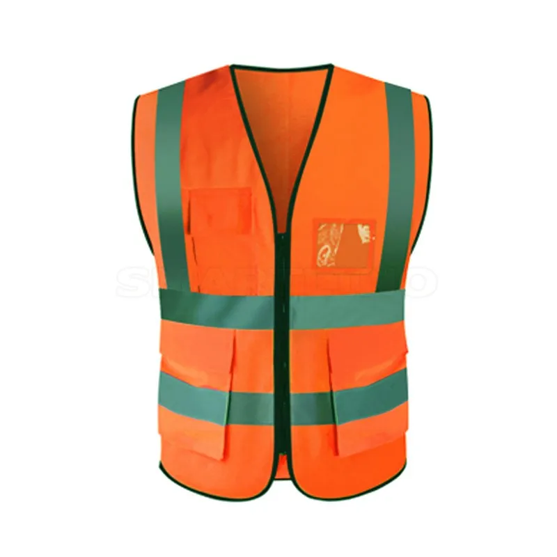 Защитная одежда из полиэстера для дорожного движения, строительства, безопасности, высокой видимости, светоотражающий защитный жилет Предупреждение ющая одежда, рабочая одежда - Цвет: Оранжевый