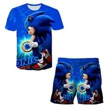 Sonic Tshirts And Beach Shorts 4 5 6 7 8 9 10 11 12 13 14 Years Baby Boys Girls T-shirt Kids Pants Children Clothing Girls Tops