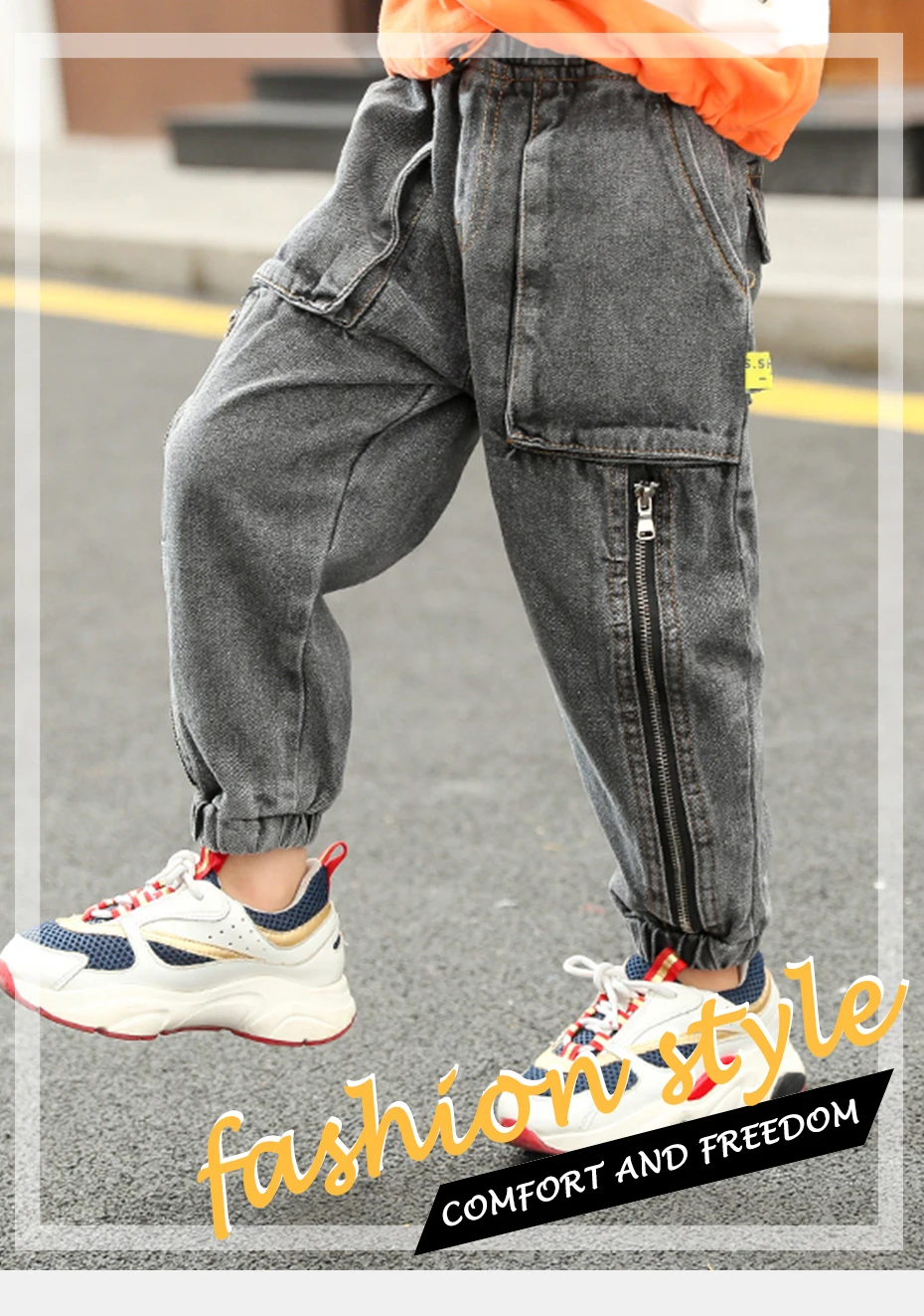 Pants For Boy Loose Casual Boys Jeans Elastic Waist Jeans Kids Autumn Fashion Children's Jeans Clothes For Boys 6 8 10 12 14