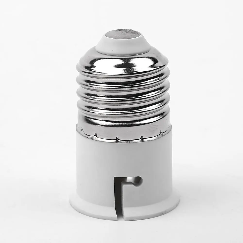 Lamp Socket Adapter Adapter Plug Adapters Converter Bulb E27 To B22 Converter General Light Lighting Fitting White+Silver Base