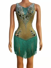 The new fall sleeveless jewel-encrusted sequined cocktail dress
