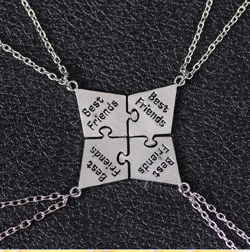 Beste Freund 4 Stück Set Anhänger Halskette Bff Freundschaft Brief Gute Halskette männer frauen Choker Schmuck Geschenk – Detail 10