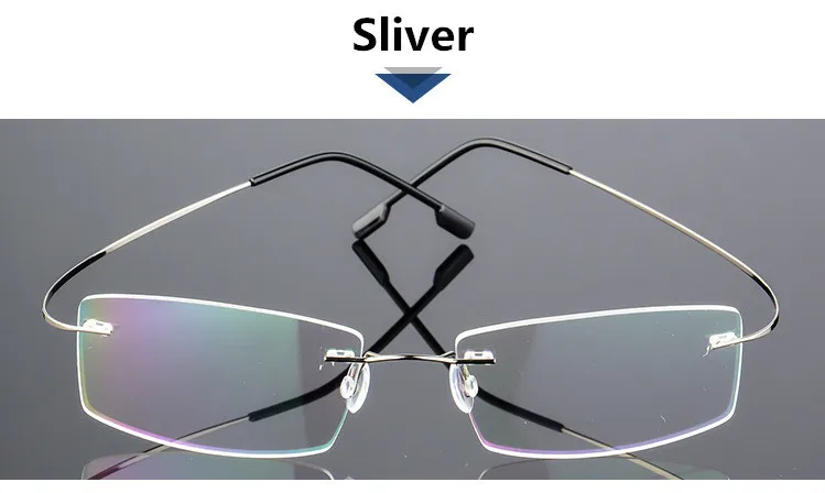 C5 Sliver Модные квадратные очки без оправы, оправа для женщин и мужчин, бренд, ультралегкий сплав, оптика, оправы для очков, без диоптрий, очки RX Able - Цвет оправы: C5 Sliver