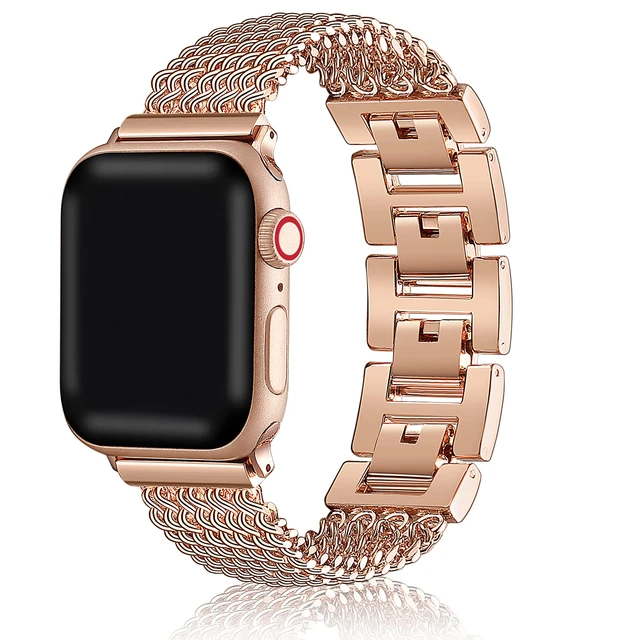 Crested Store Stainless Steel Strap for Apple Watch Band 44mm/ 40mm/ 42mm/ 38mm Link Bracelet Rose Gold / 38mm / 40mm / 41mm