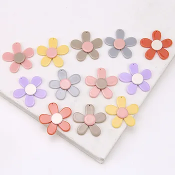 

10pcs DIY Handmade Jewelry Accessories Ins Hyun yf wu ban hua Flower Resin Flowers Earrings Earrings Material