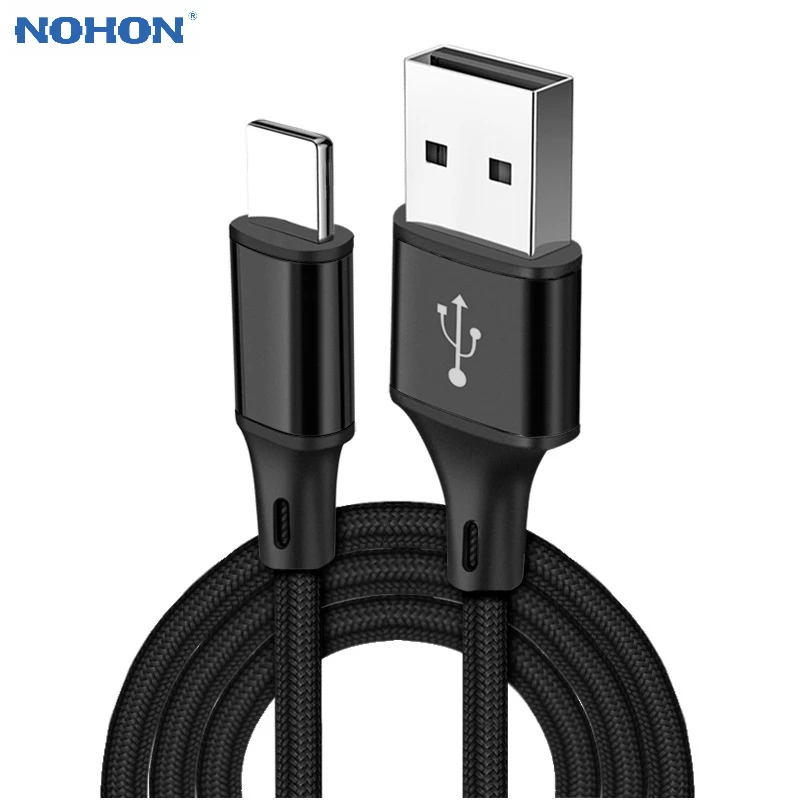 

NOHON USB Phone Cable for iPhone 11 Pro Max XS XR Type C Micro USB Charging Data Cord for Samsung Android 0.25m 1m 1.5m 2m 3m