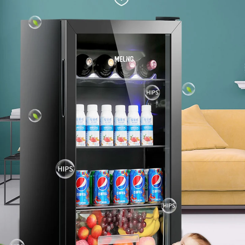 Mini nevera para habitación y oficina, refrigerador de Descongelador de  vidrio, refrigeradores pequeños, negro