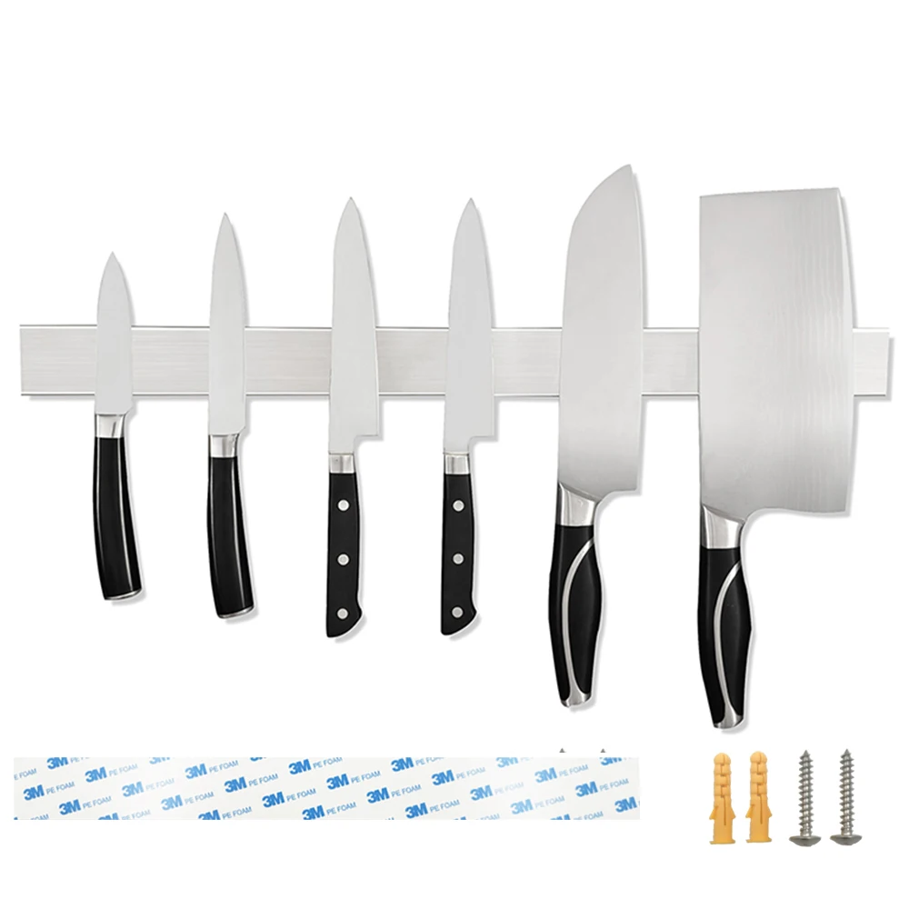 Knife-Holder Kitchen-Accessories Magnetic Wall-Mounted Multi-Function-Tool-Storage Dual-Installation